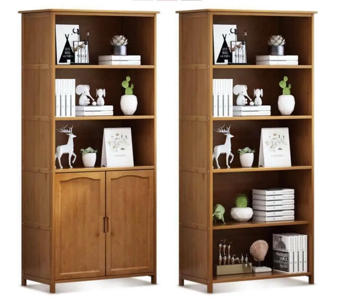 Premium Bamboo Multiple Tiers Stylish Bookcase Shelf Organizer Storage Office everythingbamboo