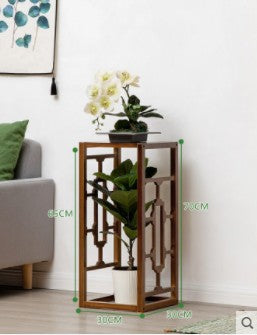 Premium Bamboo Wooden Plant Stand Decoration Shelf Carved Storage Elegant everythingbamboo