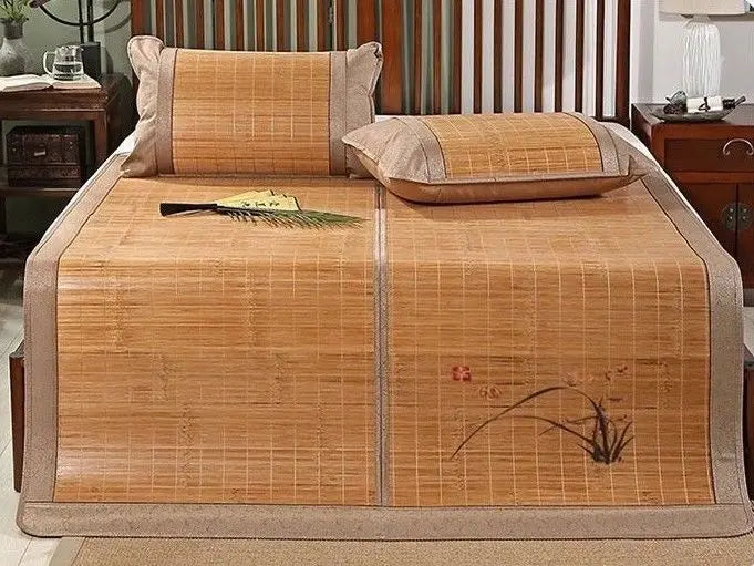 Premium Bamboo bed Mat Summer mat+2 Pillow Case sheet rug floor cool 双面折叠竹凉席加两枕套 everythingbamboo