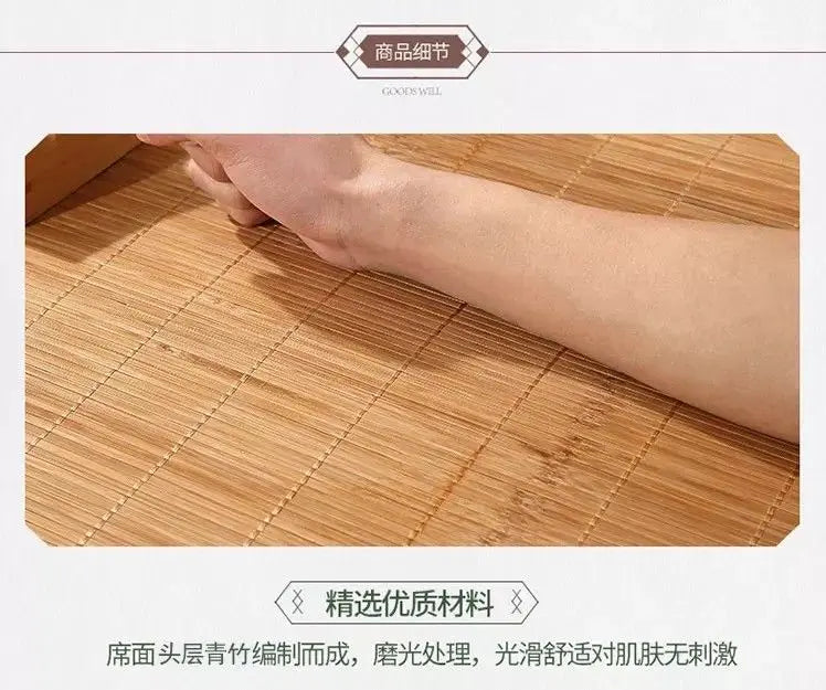 Premium Bamboo bed Mat Summer mat+2 Pillow Case sheet rug floor cool 双面折叠竹凉席加两枕套 everythingbamboo