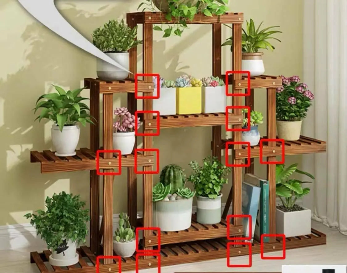 Premium Wooden Plant Stand Multi Tiers Indoor Outdoor Ladder Storage Garden everythingbamboo
