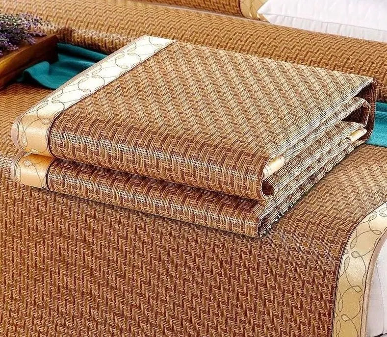 Queen or King Cool Summer Mat Sheet +2 pillow cases Soft Rattan Rug 软藤夏季凉席加 2枕套 everythingbamboo