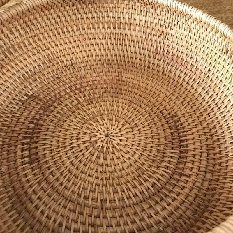 Rattan Basket 100% Handwoven Handmade Fruit Basket With Lid Artwork everythingbamboo