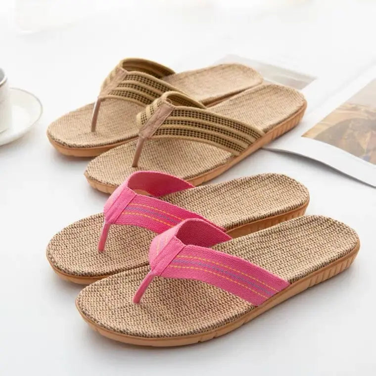 Slipper Women Men Casual Home Rattan Slipper Sandal Bamboo Linen Slippers Shoes Cooler Summer everythingbamboo