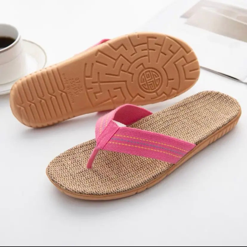 Slipper Women Men Casual Home Rattan Slipper Sandal Bamboo Linen Slippers Shoes Cooler Summer everythingbamboo