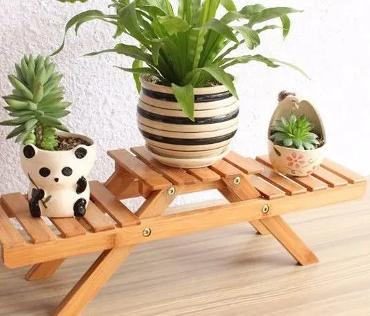 Small bamboo flower stand bamboo shelf organizer desk shelf desk plant stand everythingbamboo