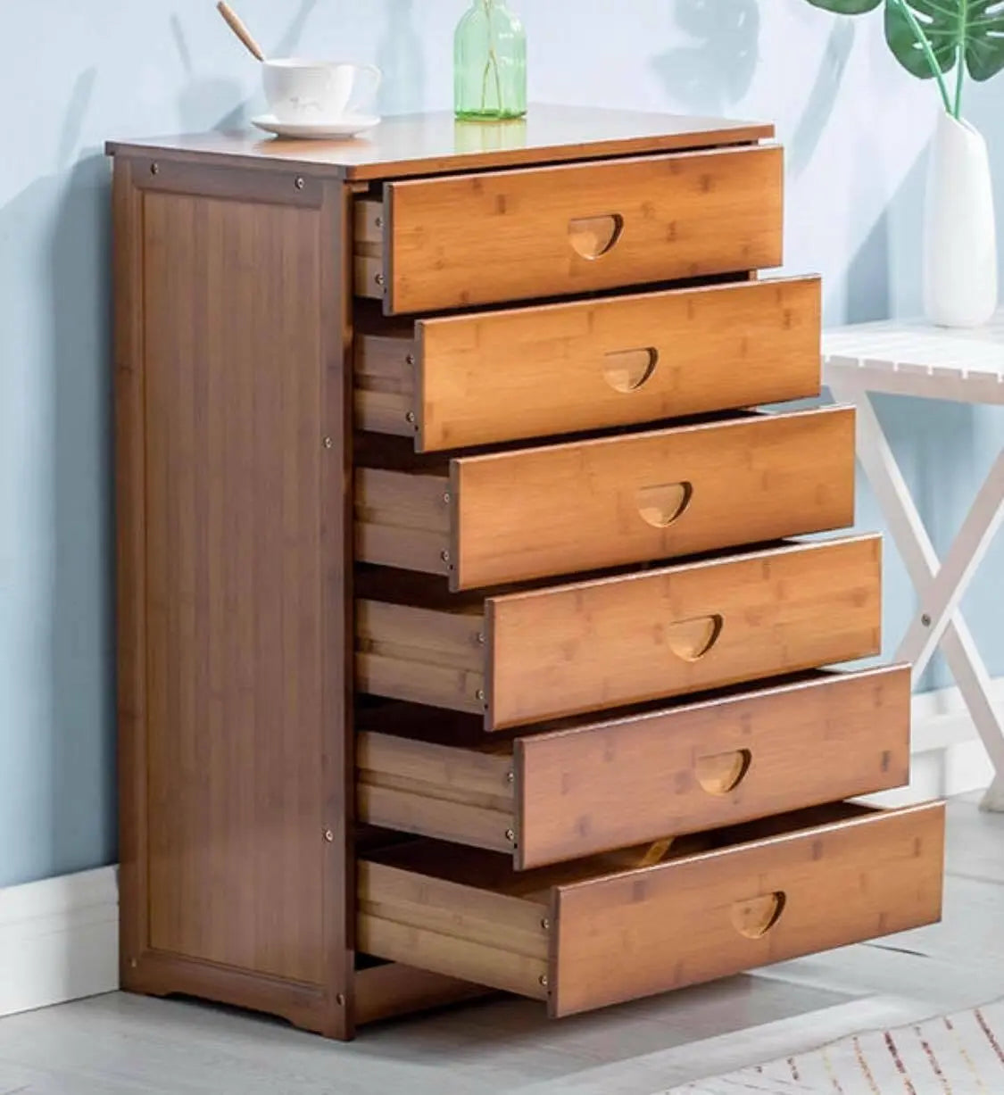 Solid Bamboo Modern Drawer Chest Cabinet Table Bedroom Storage Choice Elegant everythingbamboo