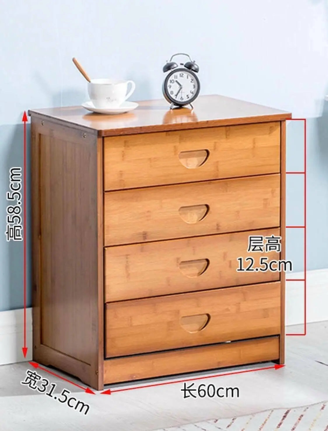 Solid Bamboo Modern Drawer Chest Cabinet Table Bedroom Storage Choice Elegant everythingbamboo