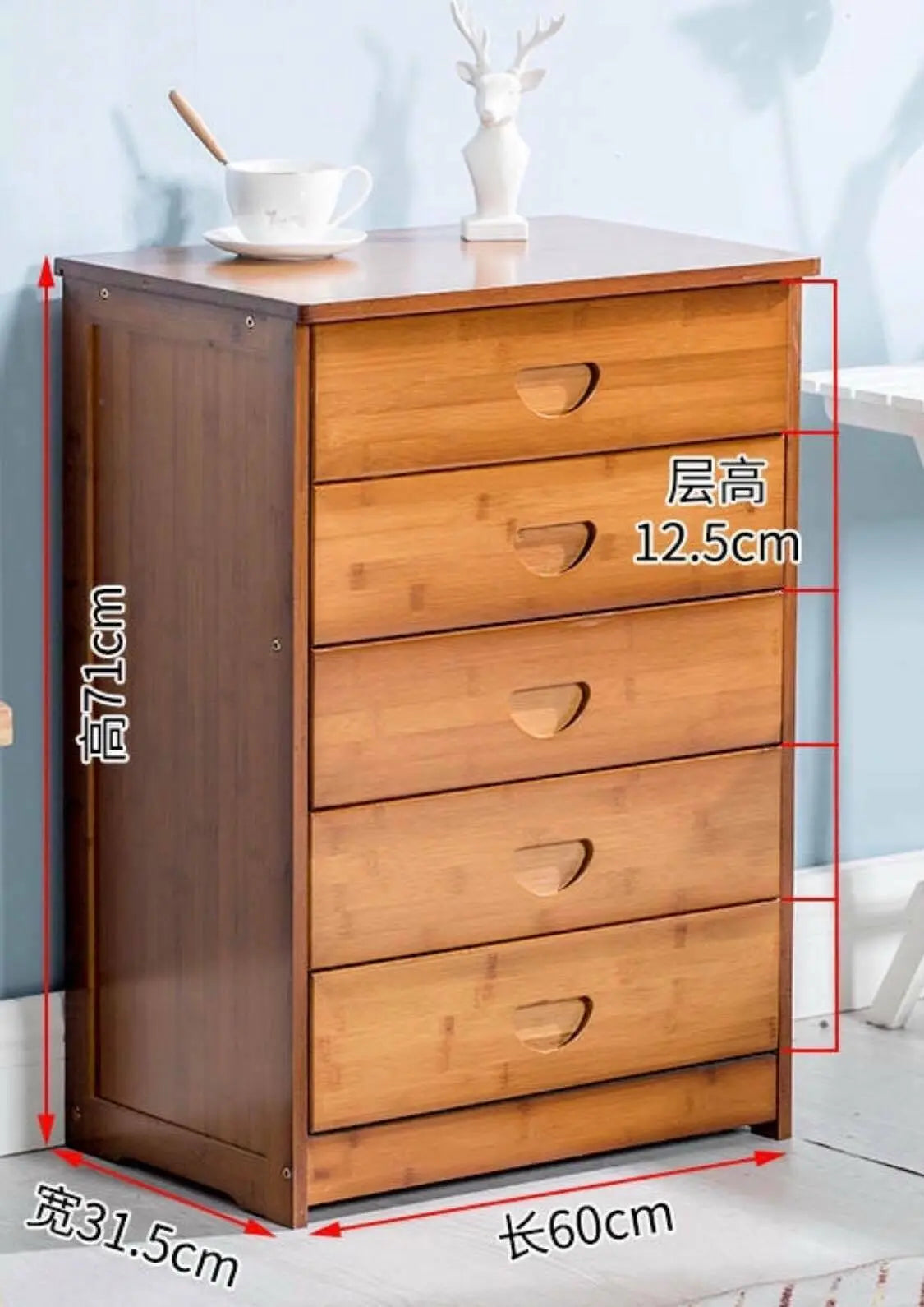 Solid Bamboo Modern Drawer Chest Cabinet Table Bedroom Storage Choice Elegant everythingbamboo