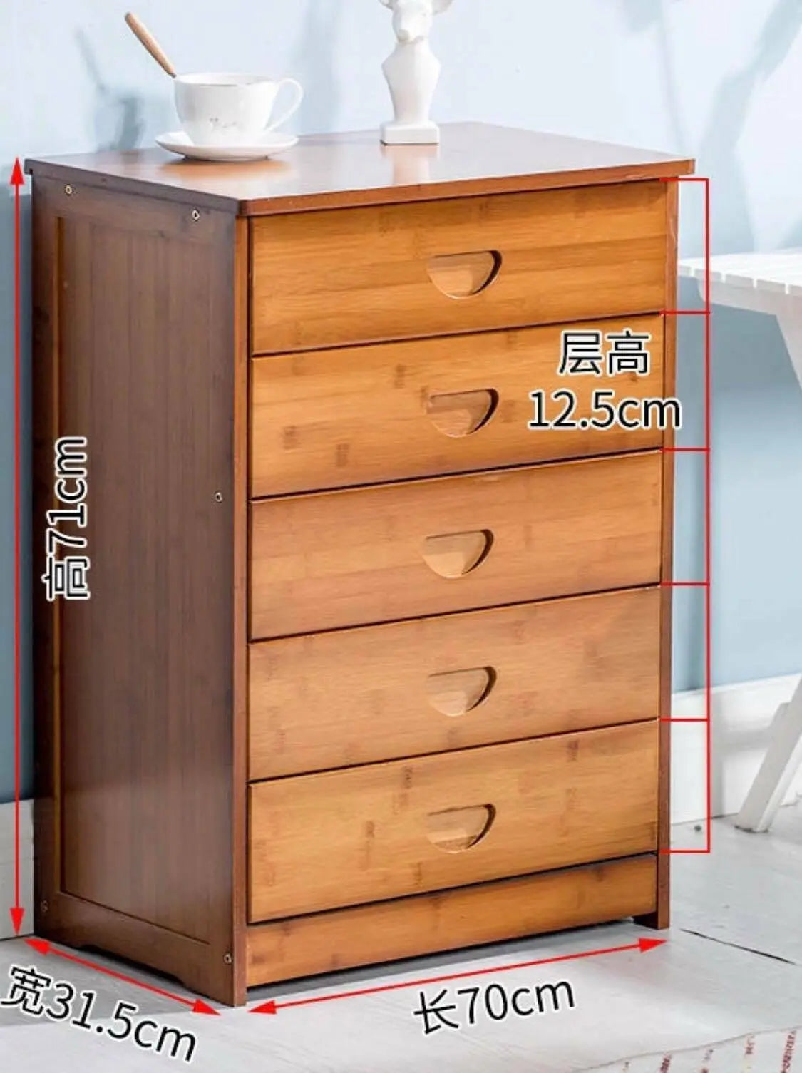 Solid Bamboo Modern Drawer Chest Cabinet Table Bedroom Storage Choice Elegant everythingbamboo