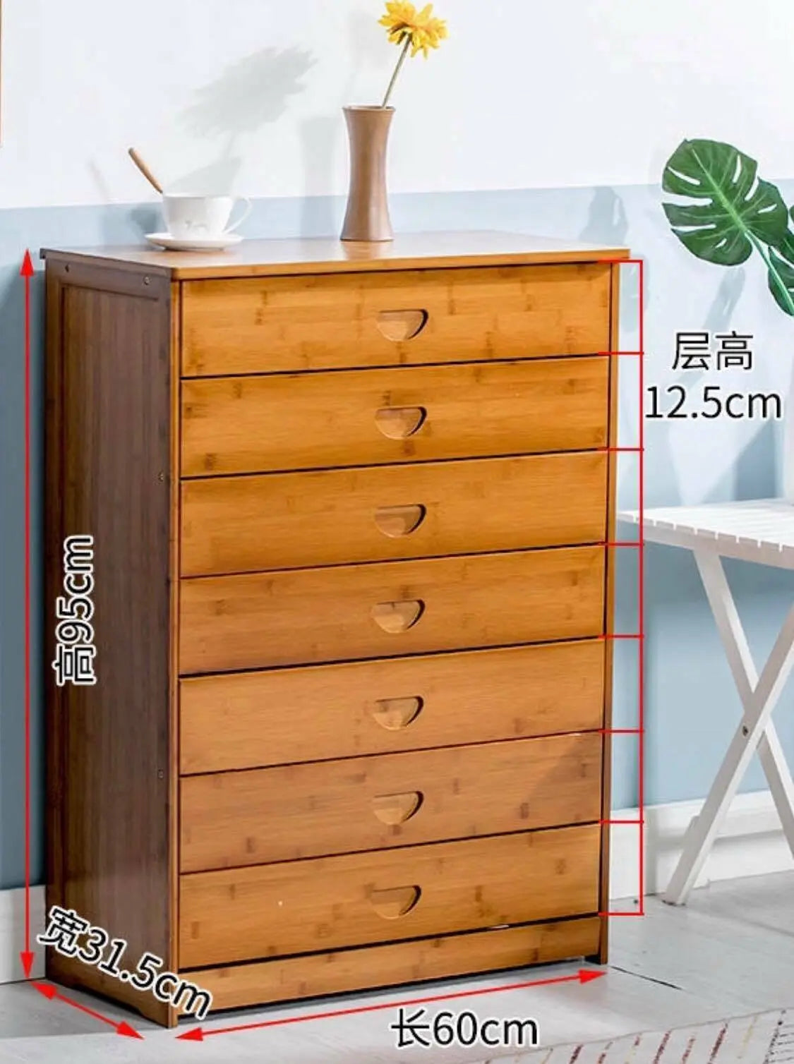 Solid Bamboo Modern Drawer Chest Cabinet Table Bedroom Storage Choice Elegant everythingbamboo