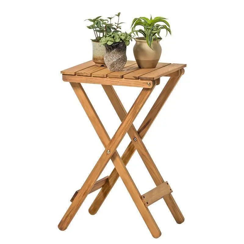 Solid Wooden Square Foldable Table Dining Study Balcony Indoor Outdoor everythingbamboo