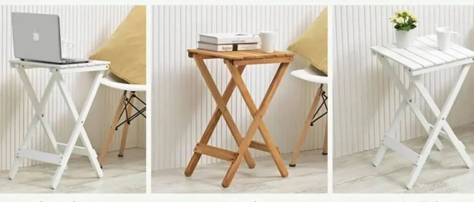 Solid Wooden Square Foldable Table Dining Study Balcony Indoor Outdoor everythingbamboo