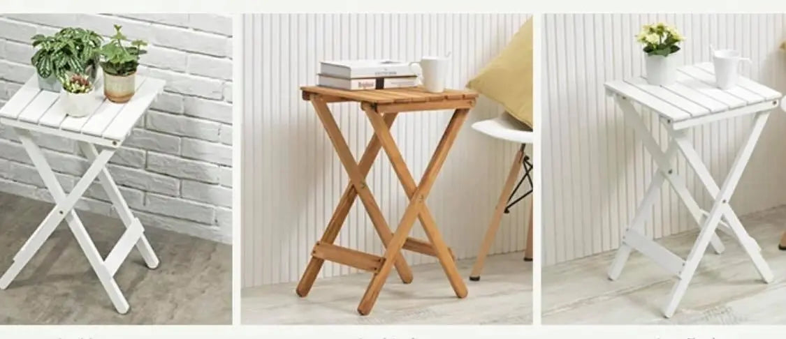 Solid Wooden Square Foldable Table Dining Study Balcony Indoor Outdoor everythingbamboo