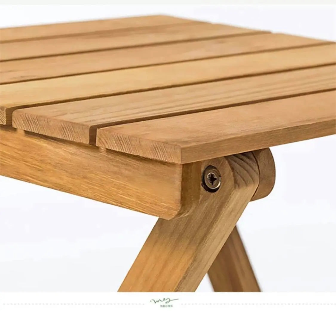 Solid Wooden Square Foldable Table Dining Study Balcony Indoor Outdoor everythingbamboo