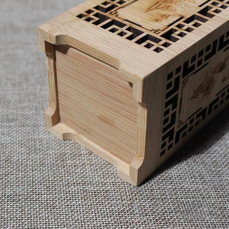 Stationary Utensils Holder Bamboo Hand Carved Handcrafted Vintage Style Classic everythingbamboo