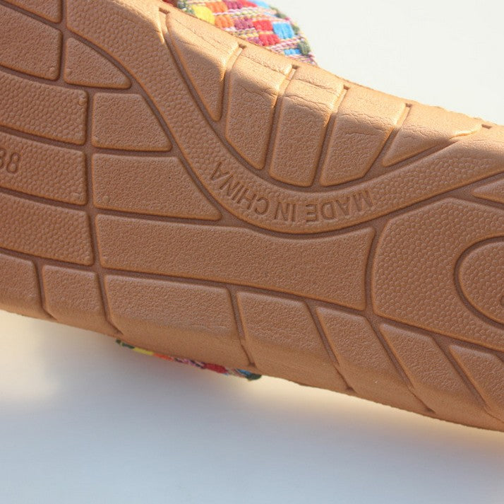 Summer Women Casual Home Rattan Slipper Sandal Bamboo Linen Slippers Shoes everythingbamboo