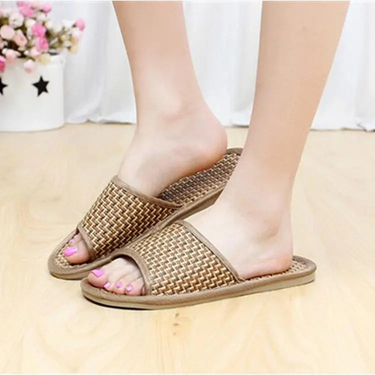 Summer Women Men Casual Home Rattan Slipper Sandal Bamboo Linen Slippers Shoes BSH01 Unbranded