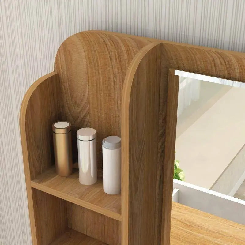 Table Chair Set With Mirror Cabinet Dressing Makeup Table With Drawers everythingbamboo