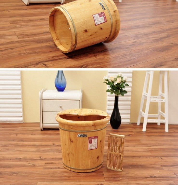 Tall Foot basin wooden bucket foot bath&massage with cover &massage高足浴桶加厚泡脚桶按摩加盖 Unbranded