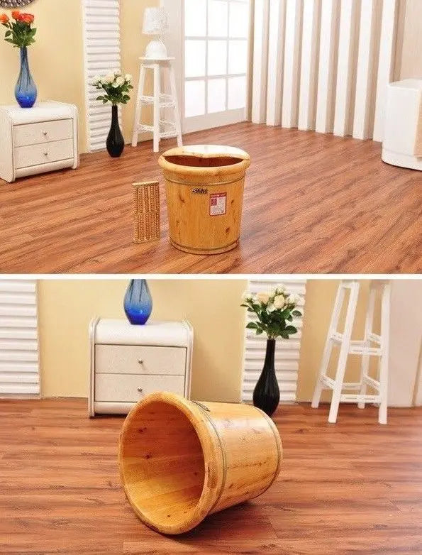 Tall Foot basin wooden bucket foot bath&massage with cover &massage高足浴桶加厚泡脚桶按摩加盖 Unbranded