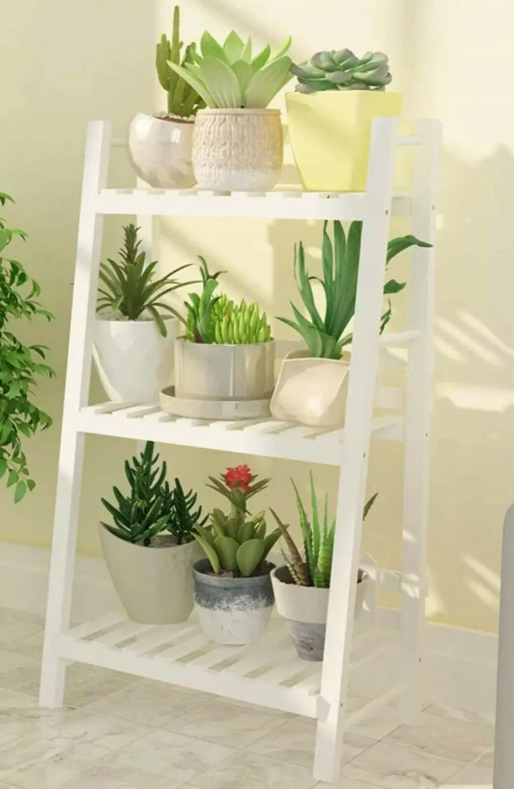 WOODEN SHELF PLANT STAND FOLDABLE MULTI TIERS INDOOR OUTDOOR GARDEN PLANTER everythingbamboo