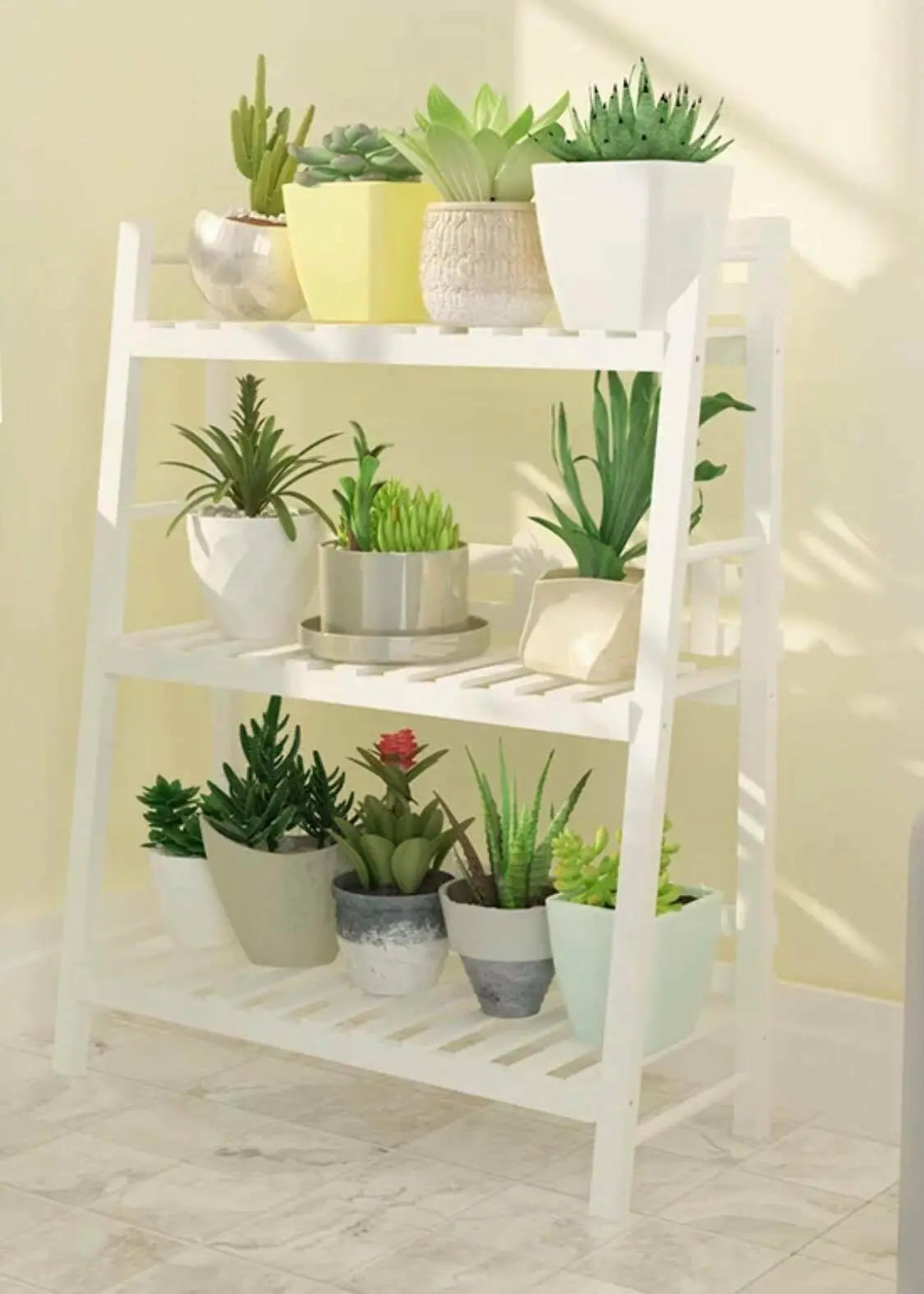 WOODEN SHELF PLANT STAND FOLDABLE MULTI TIERS INDOOR OUTDOOR GARDEN PLANTER everythingbamboo