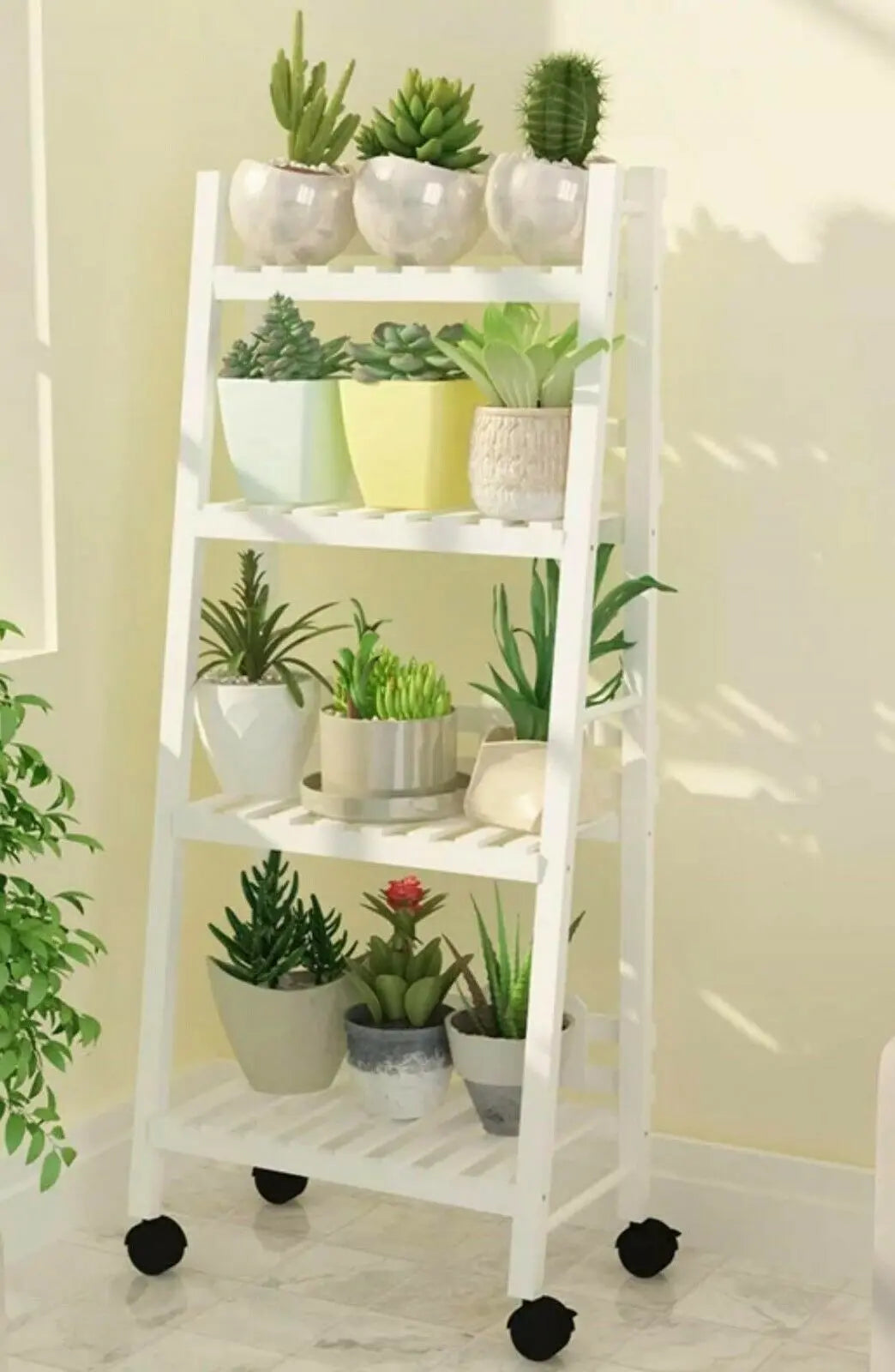 WOODEN SHELF PLANT STAND FOLDABLE MULTI TIERS INDOOR OUTDOOR GARDEN PLANTER everythingbamboo