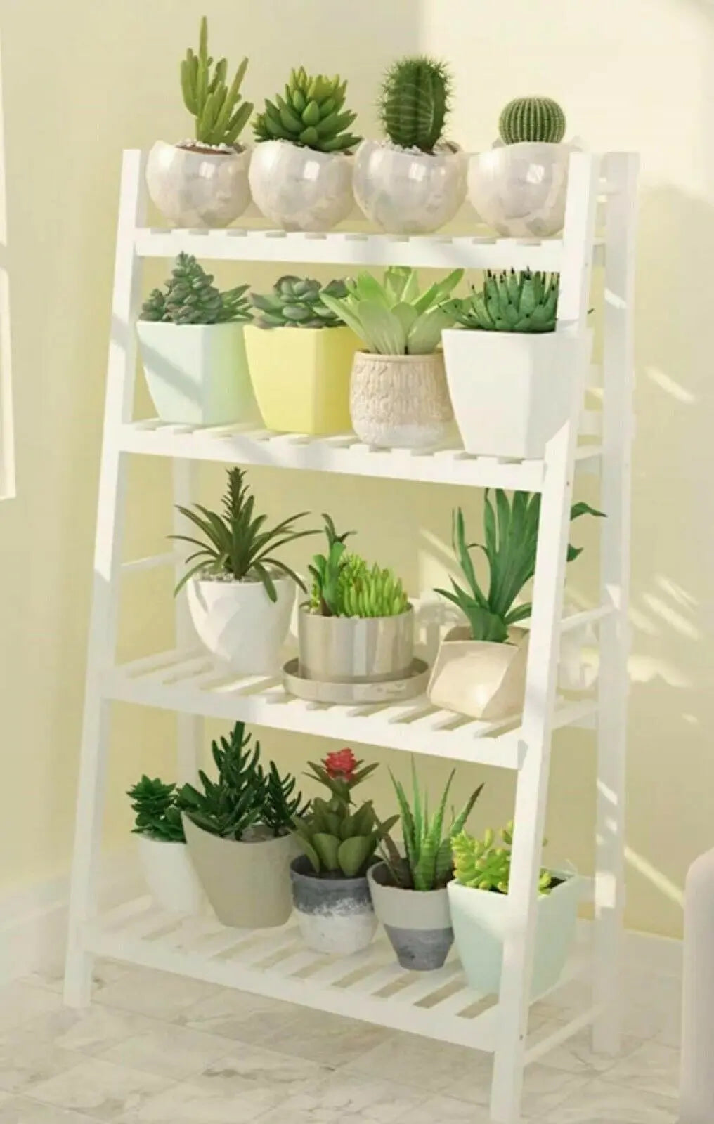 WOODEN SHELF PLANT STAND FOLDABLE MULTI TIERS INDOOR OUTDOOR GARDEN PLANTER everythingbamboo