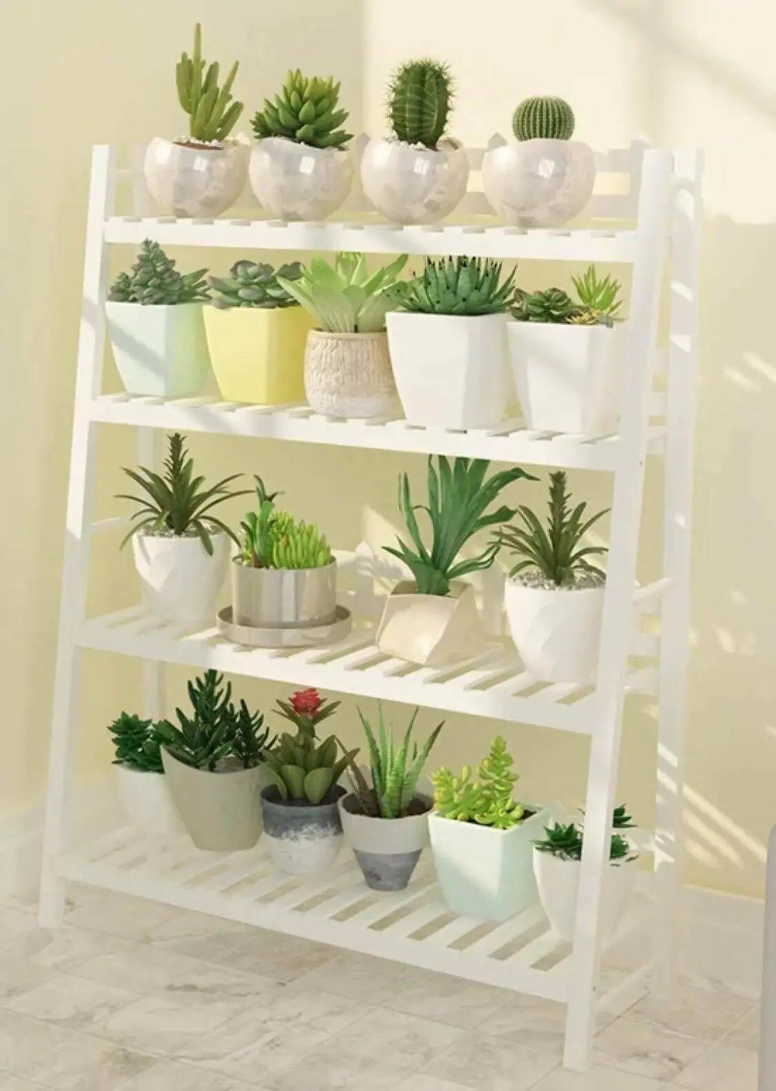 WOODEN SHELF PLANT STAND FOLDABLE MULTI TIERS INDOOR OUTDOOR GARDEN PLANTER everythingbamboo