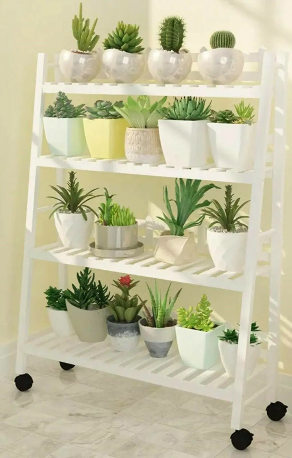 WOODEN SHELF PLANT STAND FOLDABLE MULTI TIERS INDOOR OUTDOOR GARDEN PLANTER everythingbamboo