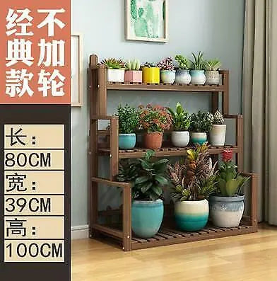 WOODEN SHELF PLANT STAND HANGING MUTI TIERS INDOOR OUTDOOR GARDEN PLANTER everythingbamboo