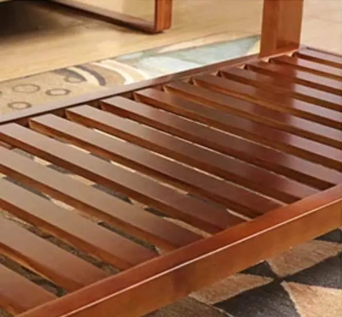 Wooden Coffee Table 2 Tiers Rectangle Solid Modern Timber Tea Table Coffee Color everythingbamboo