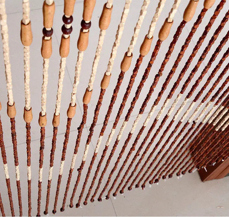 Wooden Door Curtain Blinds Handmade Fly Screen Wooden Beads Room Divider BCB06 Handmade