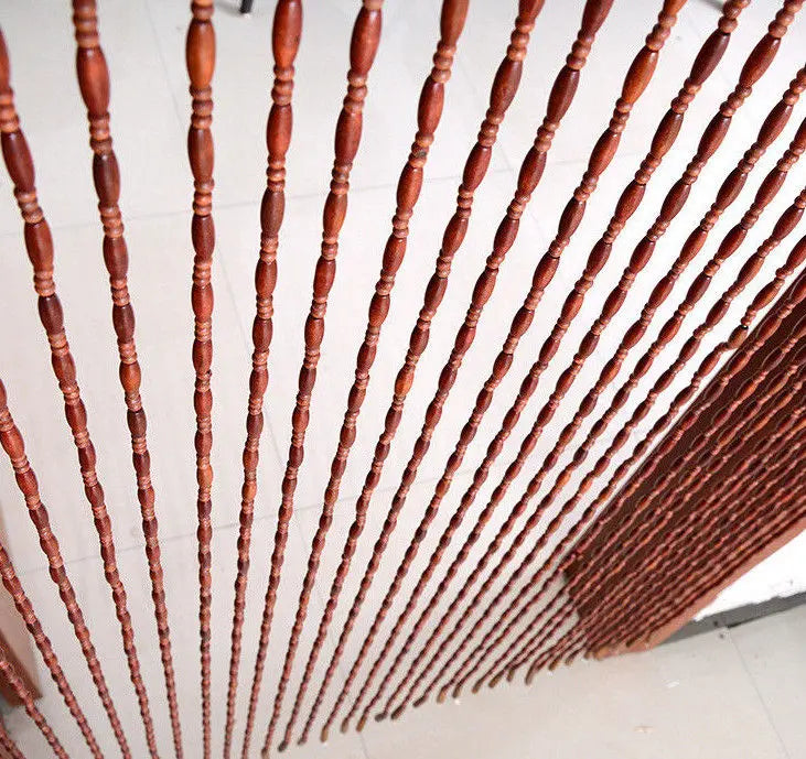 Wooden Door Curtain Blinds Handmade Fly Screen Wooden Beads Room Divider BCB06 Handmade