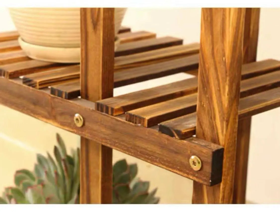 Wooden Plant Stand 6 Tiers Indoor Outdoor Garden Planter Flower Pot Stand everythingbamboo
