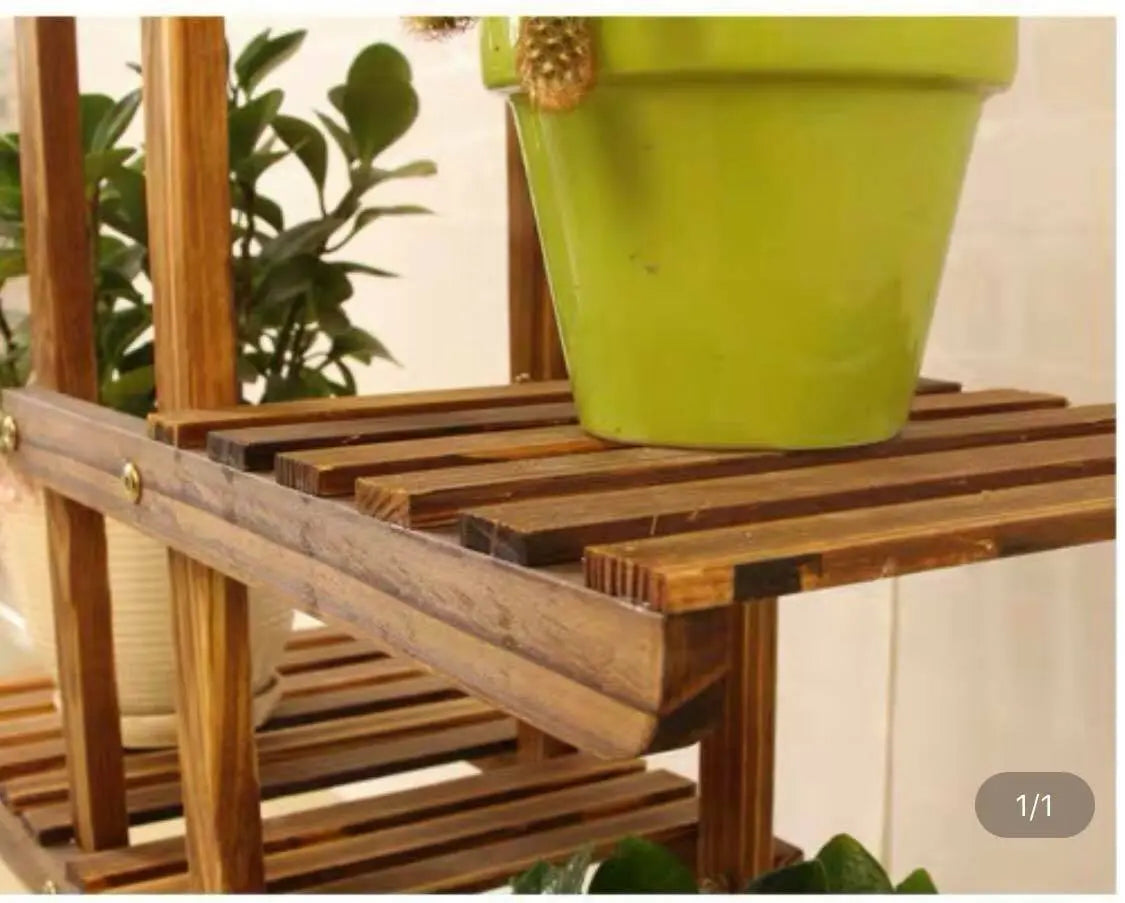 Wooden Plant Stand 6 Tiers Indoor Outdoor Garden Planter Flower Pot Stand everythingbamboo