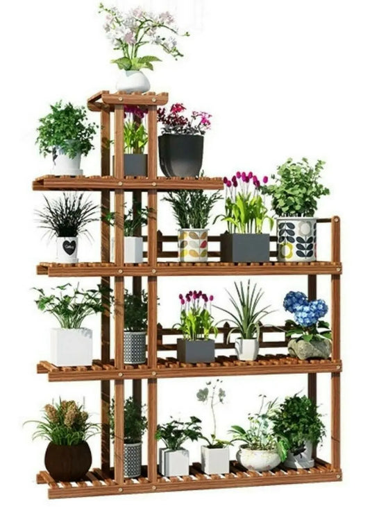 Wooden Plant Stand Garden Patio Balcony Indoor Outdoor Pot Stand Home Decoration everythingbamboo