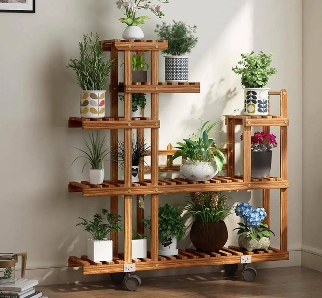 Wooden Plant Stand Garden Patio Balcony Indoor Outdoor Pot Stand Home Decoration everythingbamboo