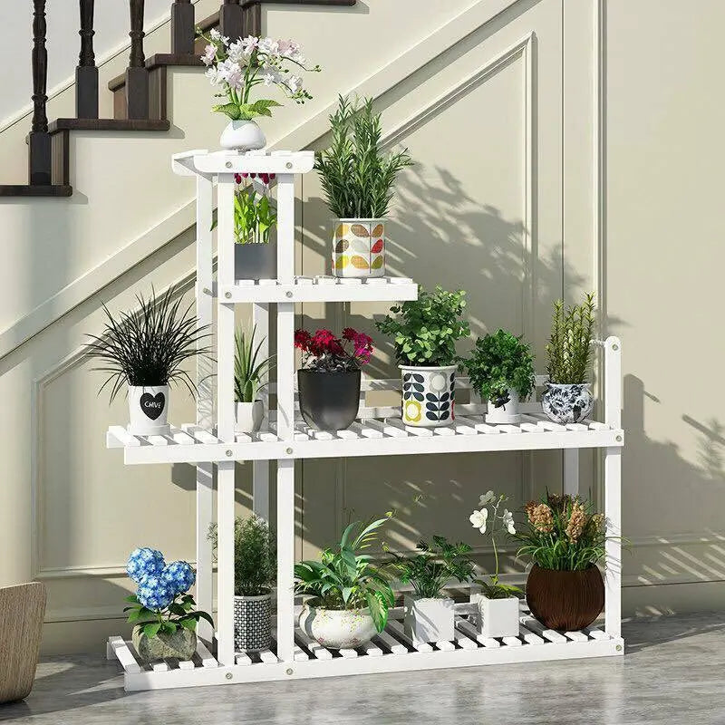 Wooden Plant Stand Garden Patio Balcony Indoor Outdoor Pot Stand Home Decoration everythingbamboo