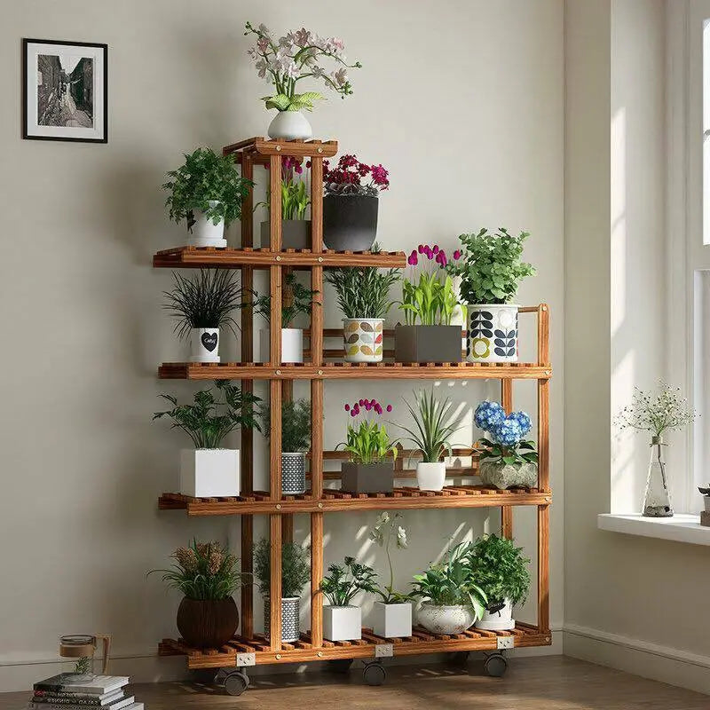Wooden Plant Stand Garden Patio Balcony Indoor Outdoor Pot Stand Home Decoration everythingbamboo