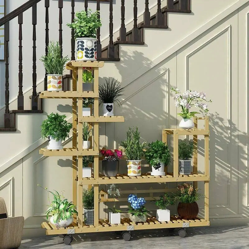 Wooden Plant Stand Garden Patio Balcony Indoor Outdoor Pot Stand Home Decoration everythingbamboo