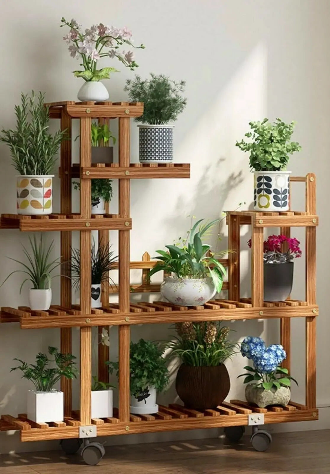 Wooden Plant Stand Garden Patio Balcony Indoor Outdoor Pot Stand Home Decoration everythingbamboo