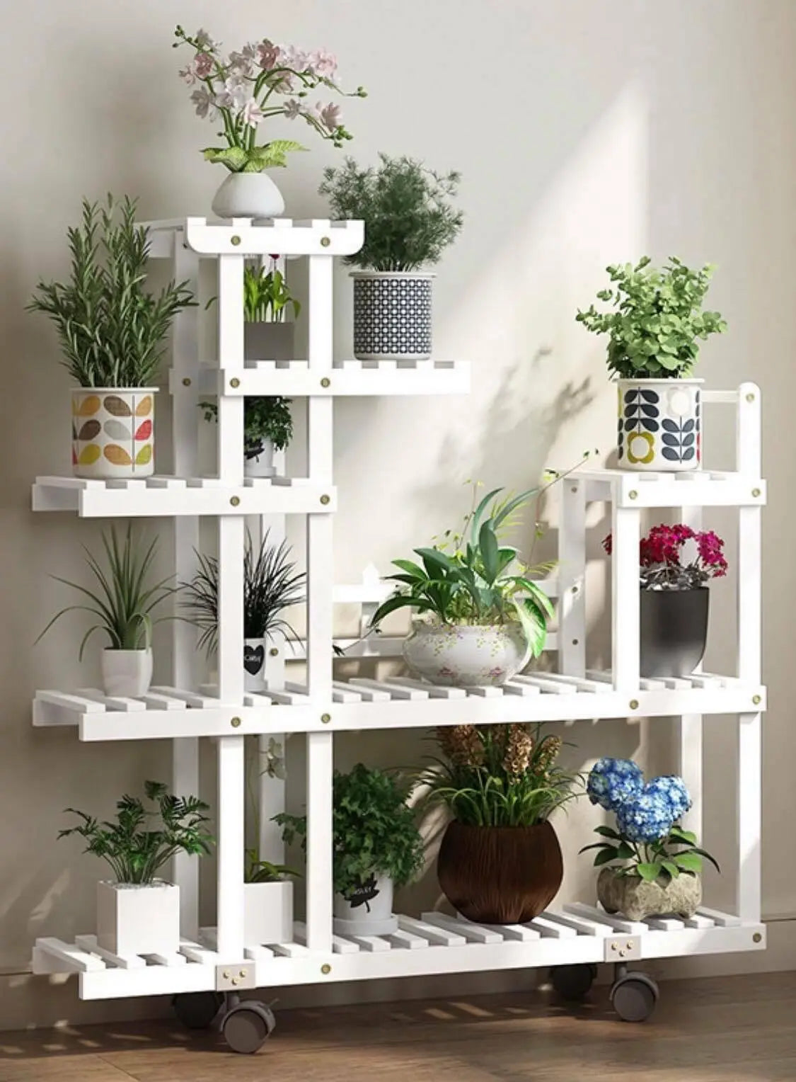 Wooden Plant Stand Garden Patio Balcony Indoor Outdoor Pot Stand Home Decoration everythingbamboo