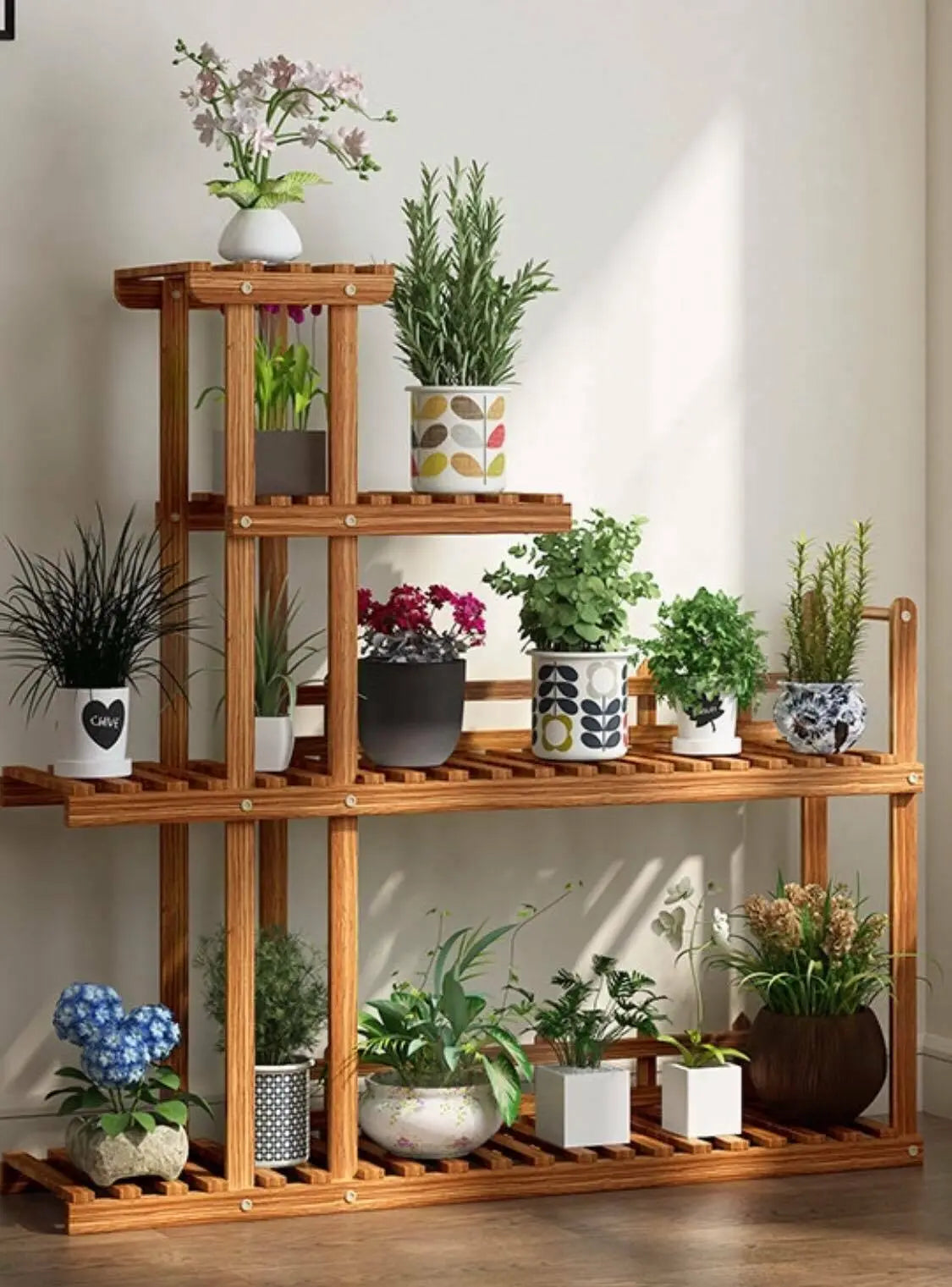 Wooden Plant Stand Garden Patio Balcony Indoor Outdoor Pot Stand Home Decoration everythingbamboo