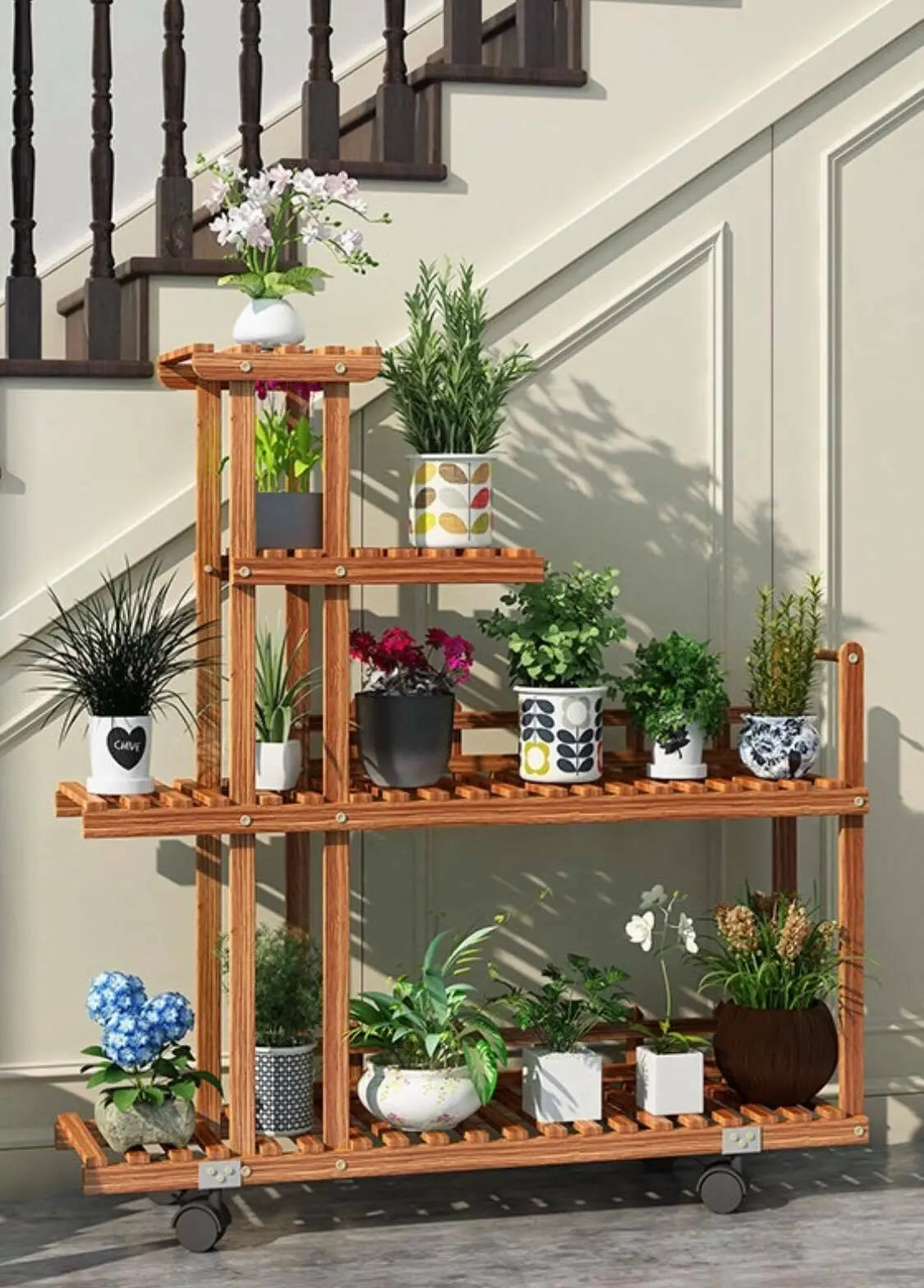 Wooden Plant Stand Garden Patio Balcony Indoor Outdoor Pot Stand Home Decoration everythingbamboo