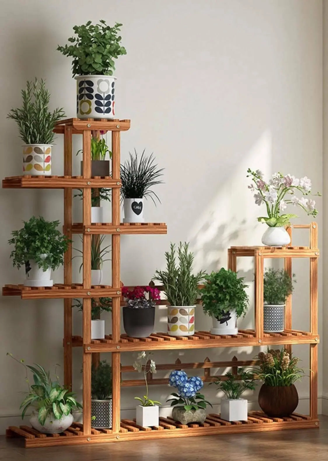 Wooden Plant Stand Garden Patio Balcony Indoor Outdoor Pot Stand Home Decoration everythingbamboo