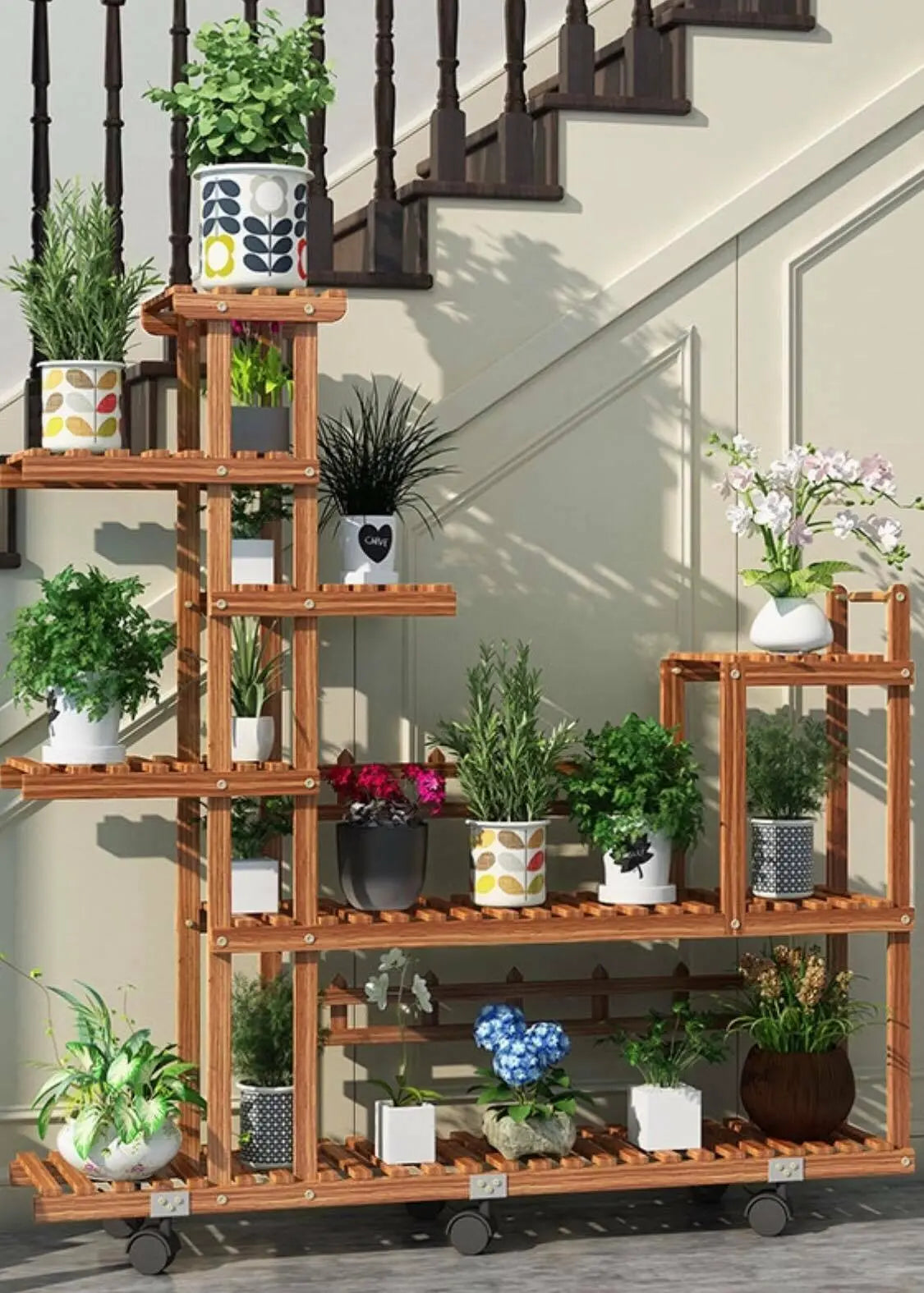 Wooden Plant Stand Garden Patio Balcony Indoor Outdoor Pot Stand Home Decoration everythingbamboo