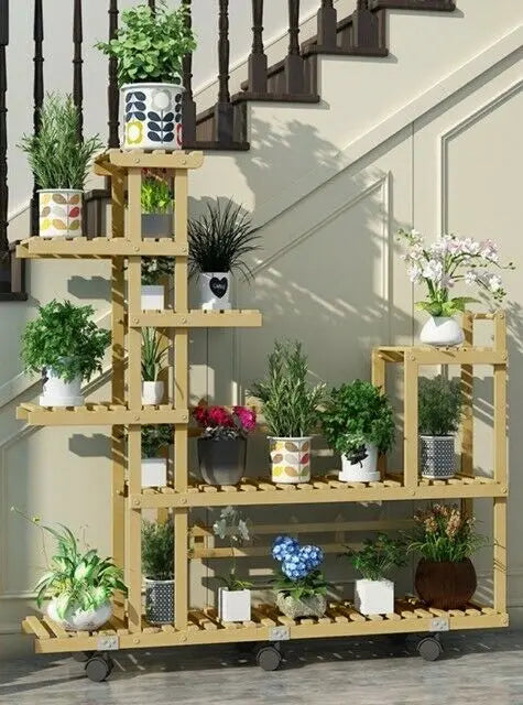 Wooden Plant Stand Garden Patio Balcony Indoor Outdoor Pot Stand Home Decoration everythingbamboo