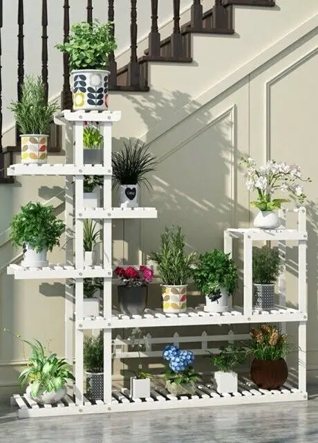 Wooden Plant Stand Garden Patio Balcony Indoor Outdoor Pot Stand Home Decoration everythingbamboo